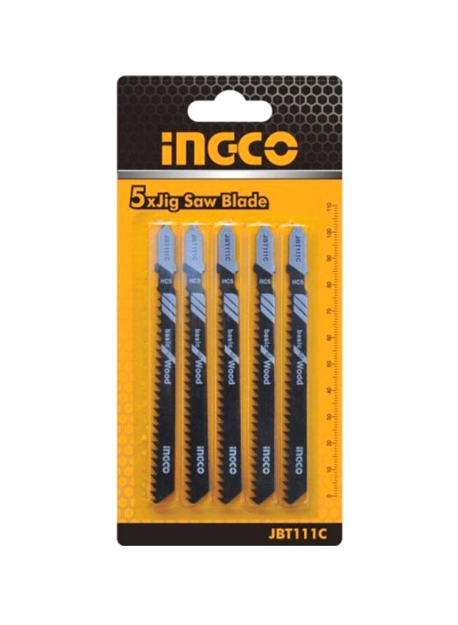 INGCO 5-Piece Jig Saw Blade Set Black/Silver 