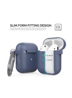 Ahastyle Silicone Case Cover For Apple AirPods 1/2 Navy Blue  - Image 2