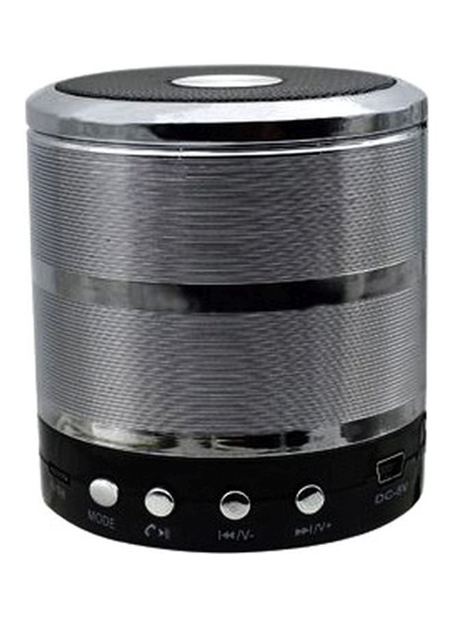 Portable Bluetooth Stereo Speaker With Music Player Silver/Black