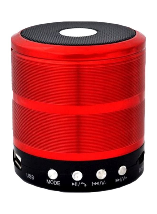 Portable Bluetooth Speaker With Music Player Red/Black