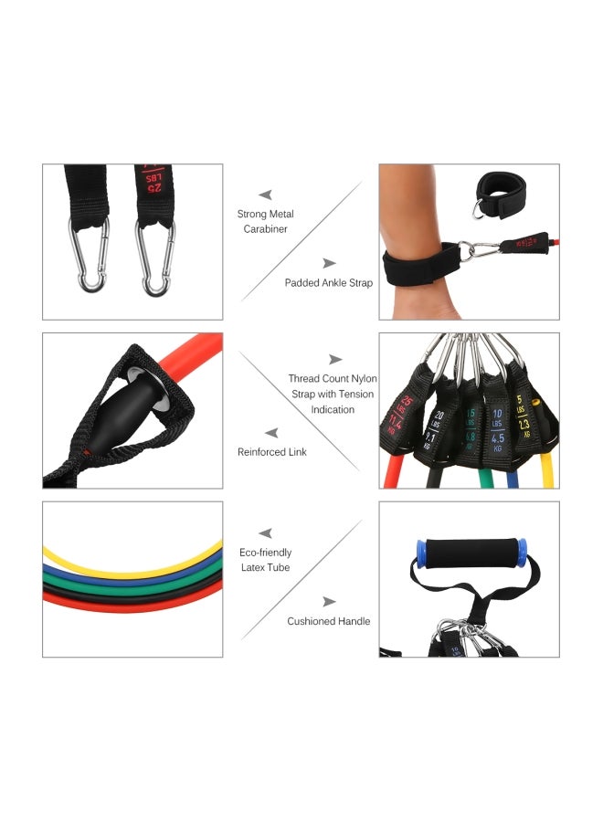 TOMSHOO 17-Piece Workout Fitness Exercise Resistance Bands Set  - Image 2