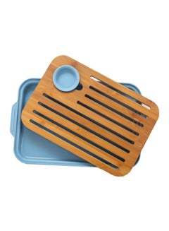 Tessie & Jessie Bread And Cheese Board Blue/Brown 37.2x24x5cm 