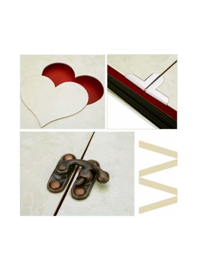 Hollowed Heart Shaped Photo Album White/Red/Brown - Image 2
