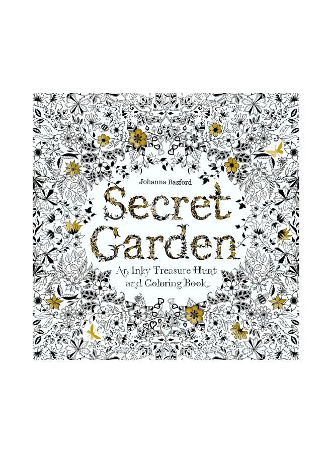 Secret Garden Colouring Book With 36 Colour Pencil White/Grey/Green - Image 1