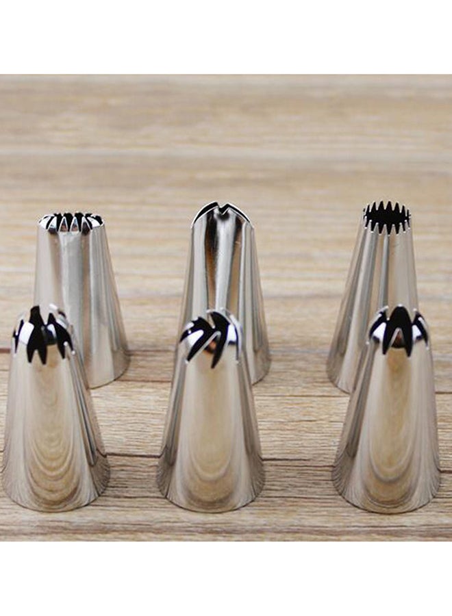 6-Piece Stainless Steel Nozzle Tips Silver - Image 1