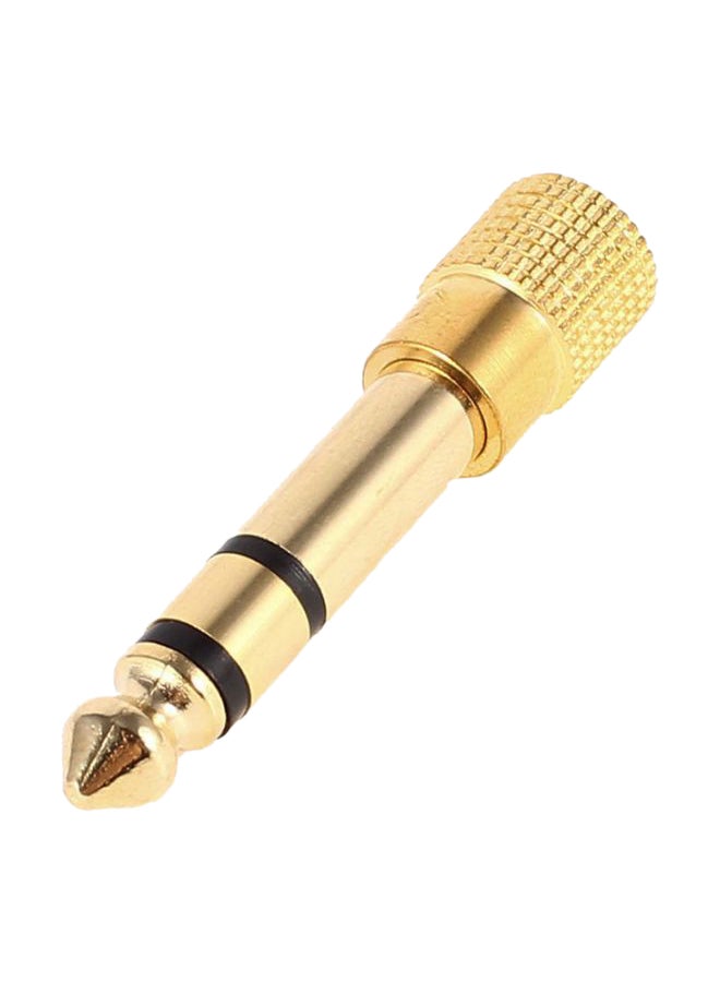 3.5 mm Female To 6.5 mm Male Audio Jack Adapter Plug Gold 