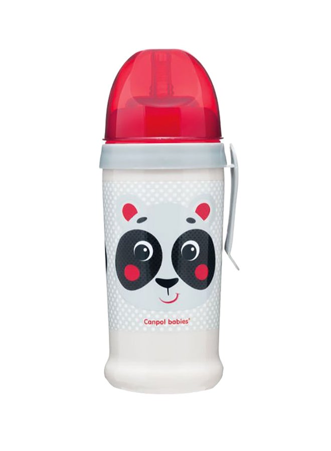 Canpol babies Canpol babies Non-spill Sport Cup with Silicon Straw 350ml HELLO LITTLE beige
