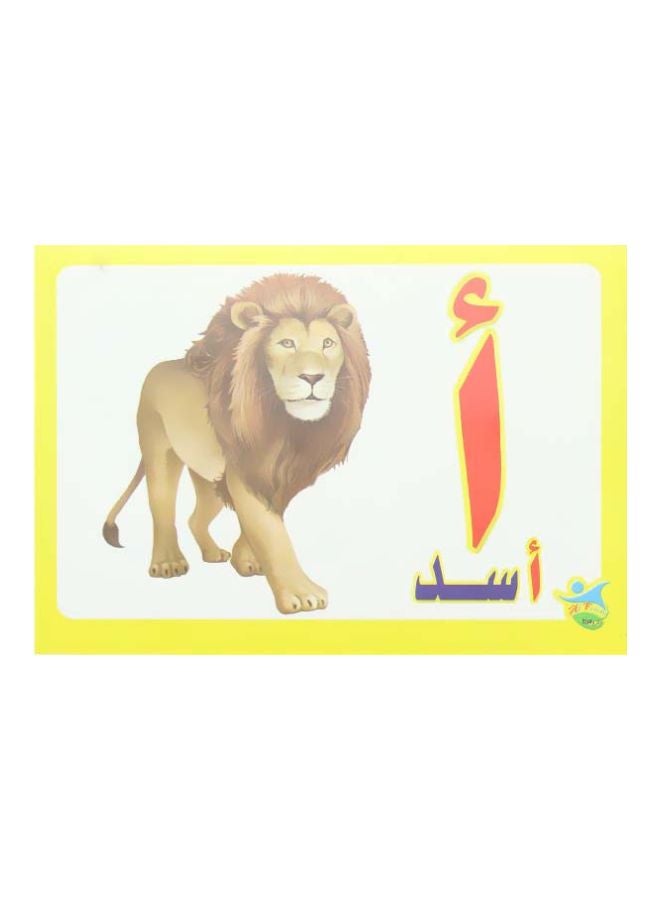 Generic Educational Cards For Arabic Letter Learning Yellow/White/Red  - Image 1