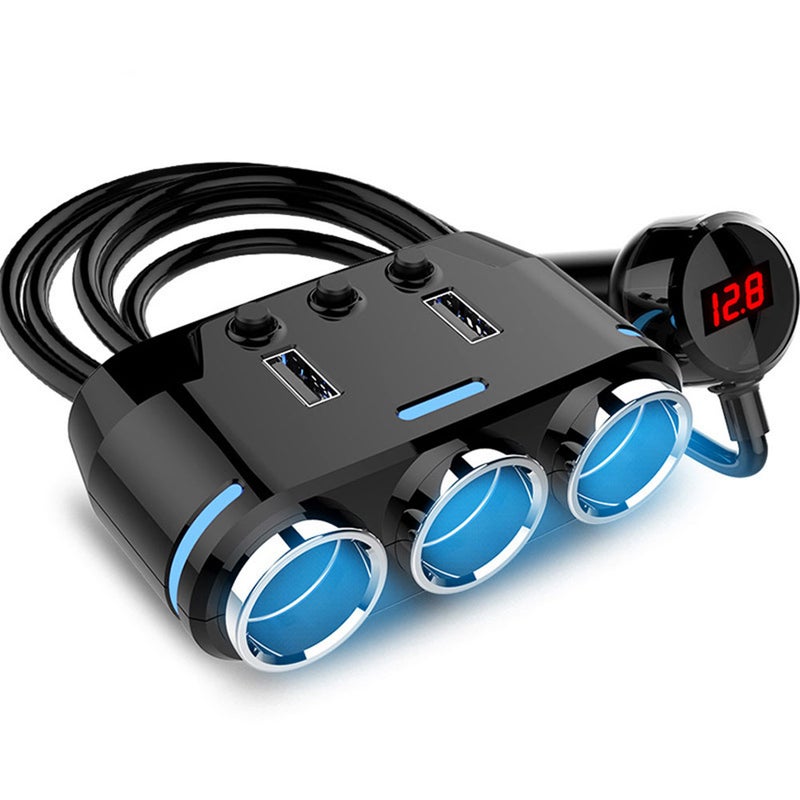 Universal Dual USB  Car Charger with Lighter Plug Adapter Black
