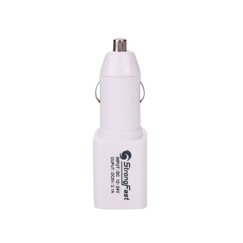 Universal Dual USB Cigarette Lighter Car Charger White - Image 1