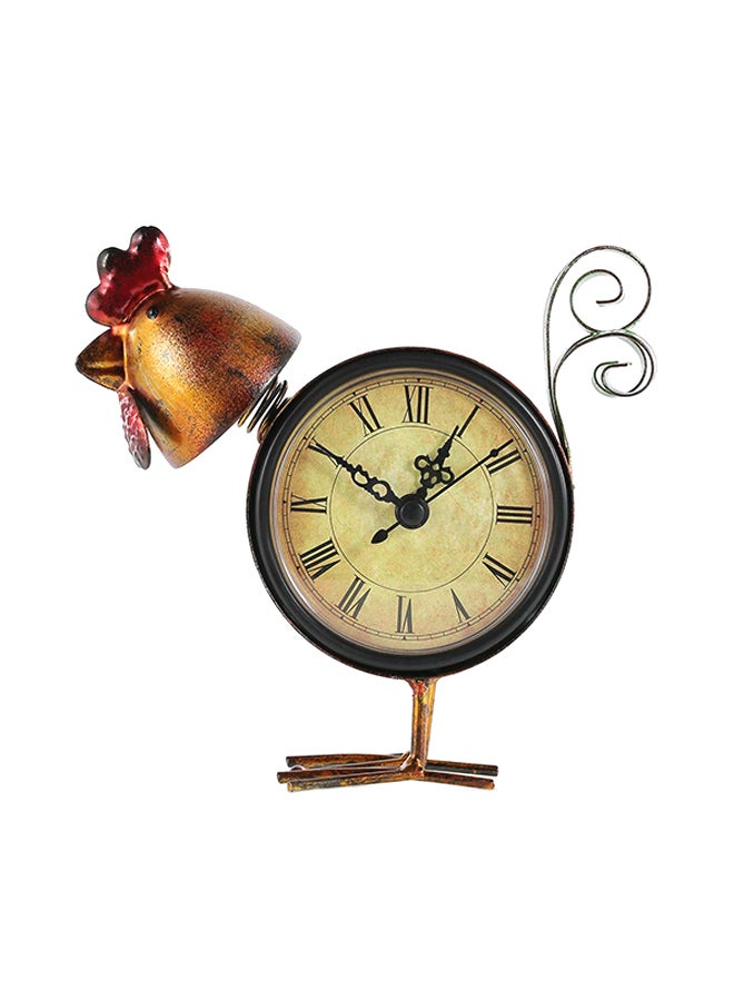 TOOARTS Chick Figurine Analog Table Clock Coffee/Beige/Black 15x5x15centimeter - Image 1