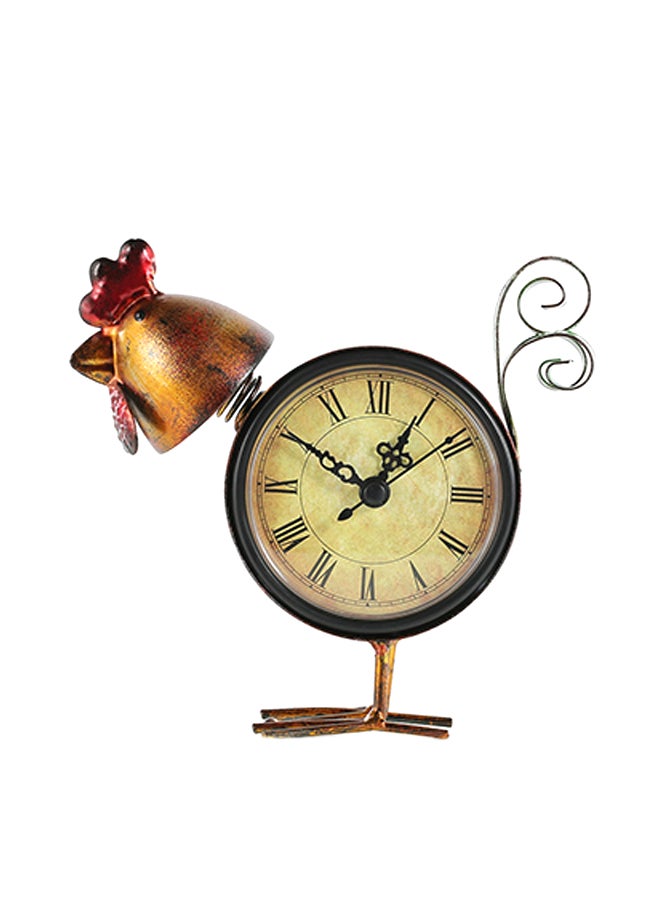 TOOARTS Chick Figurine Analog Table Clock Coffee/Beige/Black 15x5x15centimeter - Image 4