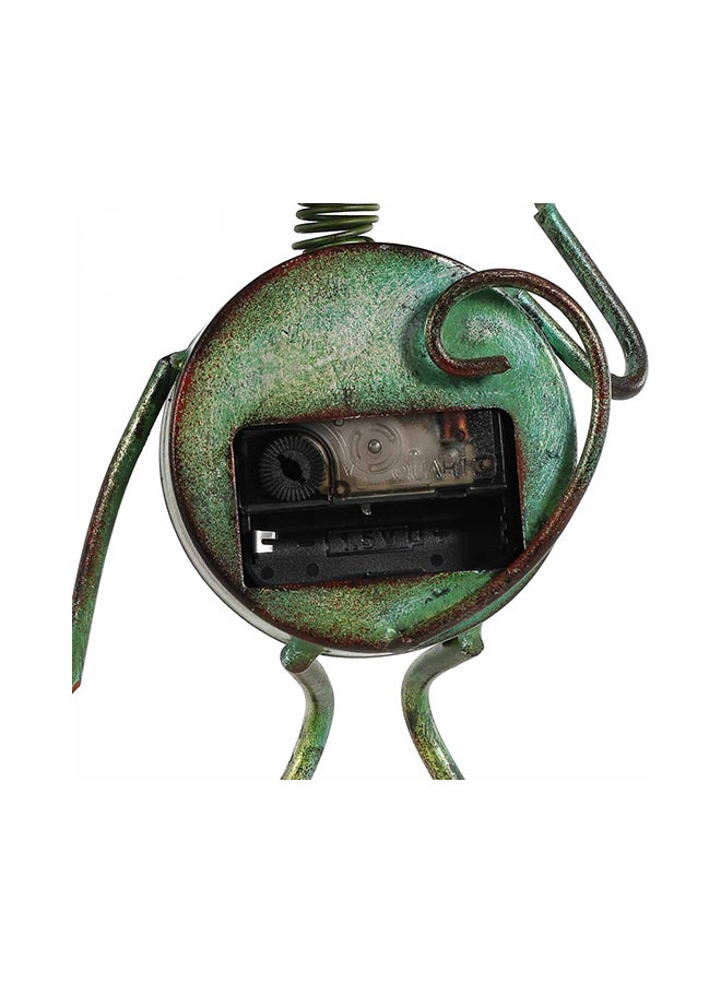 TOOARTS Cat Figurine Analog Table Clock Blackish Green/White/Black 15x9x22cm - Image 2
