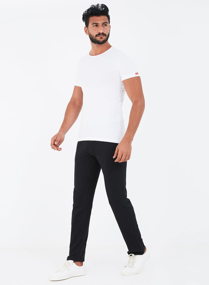 COTTONIL - Solid Design Crew Neck T-Shirt White - Image 1