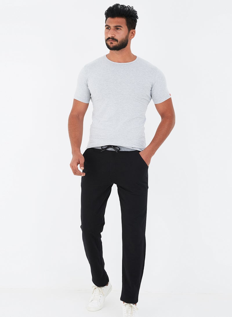 COTTONIL - Solid Design Crew Neck T-Shirt Grey - Image 1