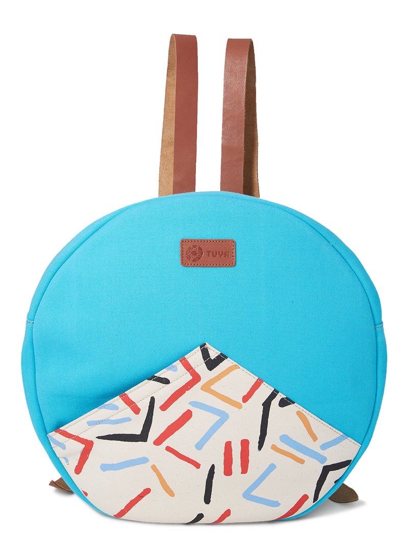 TUYA - Simple Mini Backpack Blue/Brown - Image 1