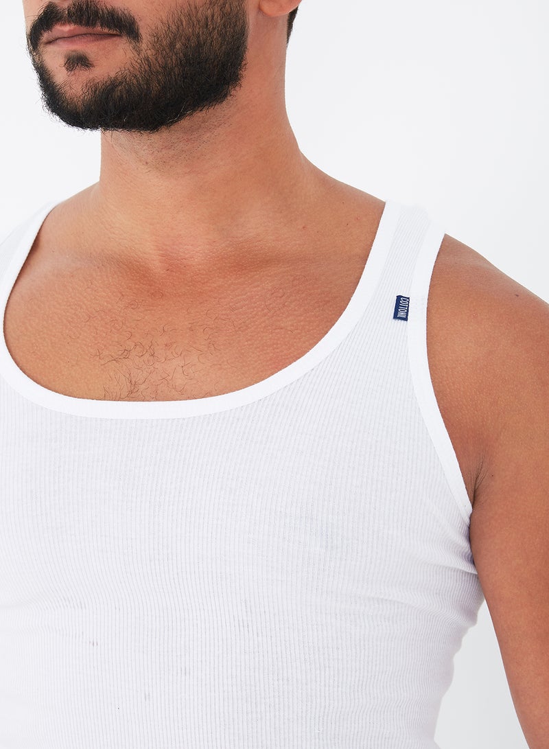 COTTONIL - Scoop Neck Derby Solid Undershirt White - Image 1