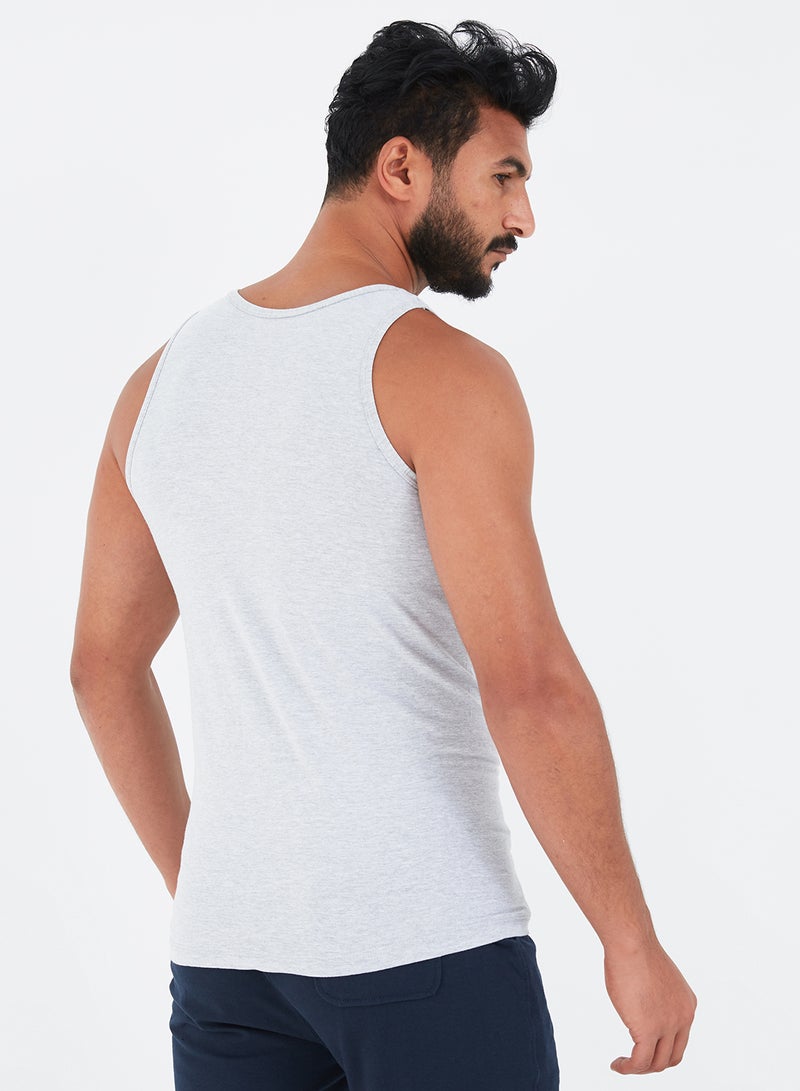 COTTONIL Scoop Neck Solid Undershirt Grey - Image 2