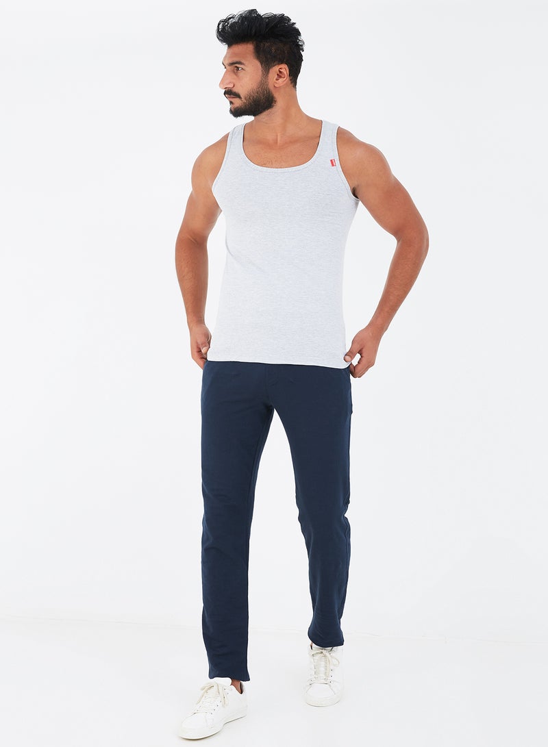 COTTONIL Scoop Neck Solid Undershirt Grey - Image 3
