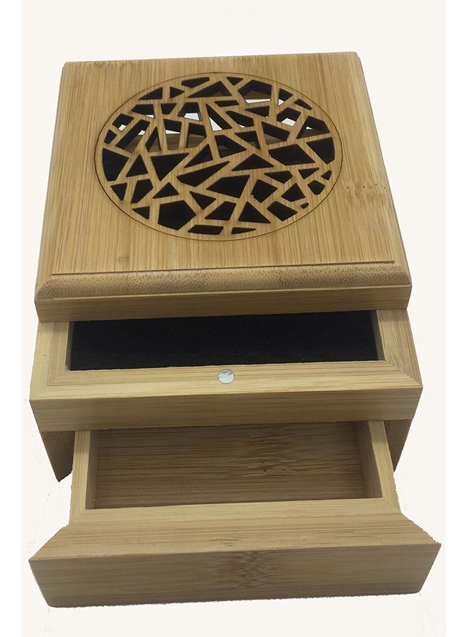 boscage Wooden Incense Stick Burner Case Storage Box Brown 9.6 x 9.6cm - Image 2