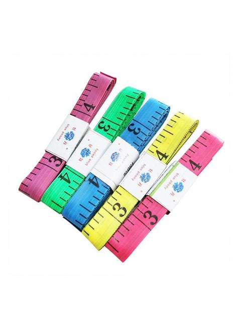 5-Pieces Soft Measuring Tape Multicolour