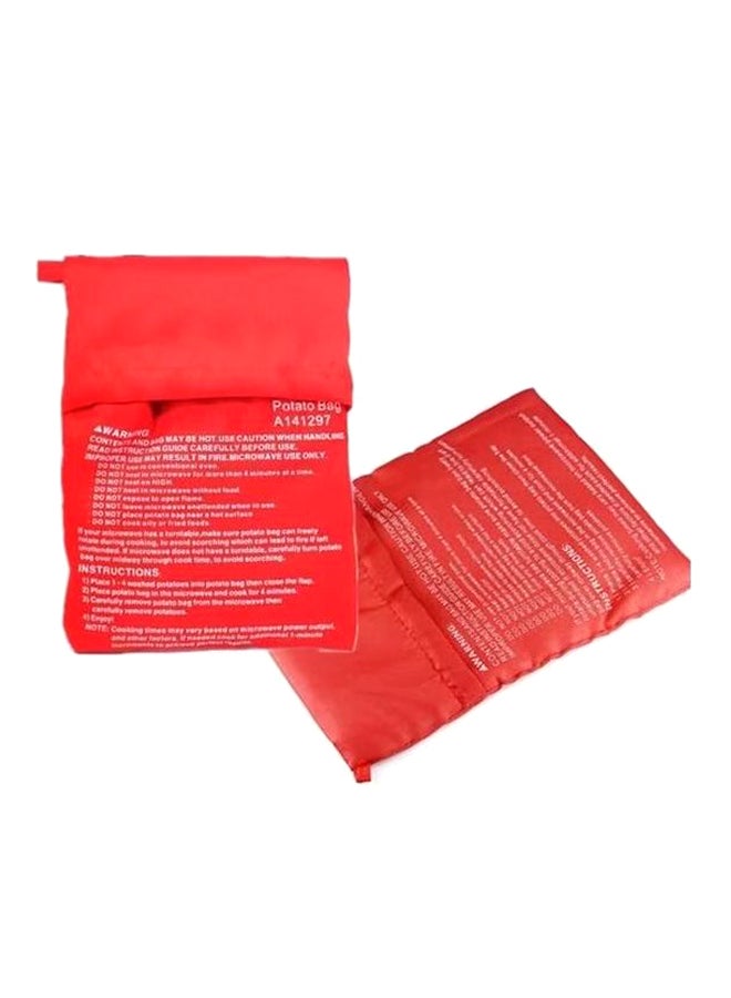 2-Piece Microwave Potato Cooking Bag Set Red 6.5inch - Image 1