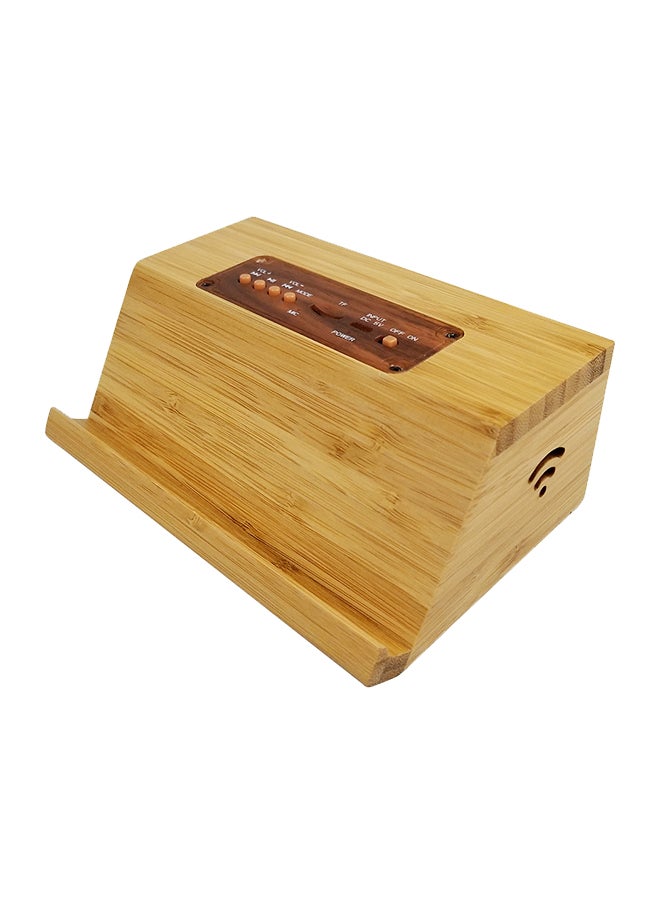 Portable Bamboo Bluetooth 5.0 Speaker V4833 Brown  - Image 1