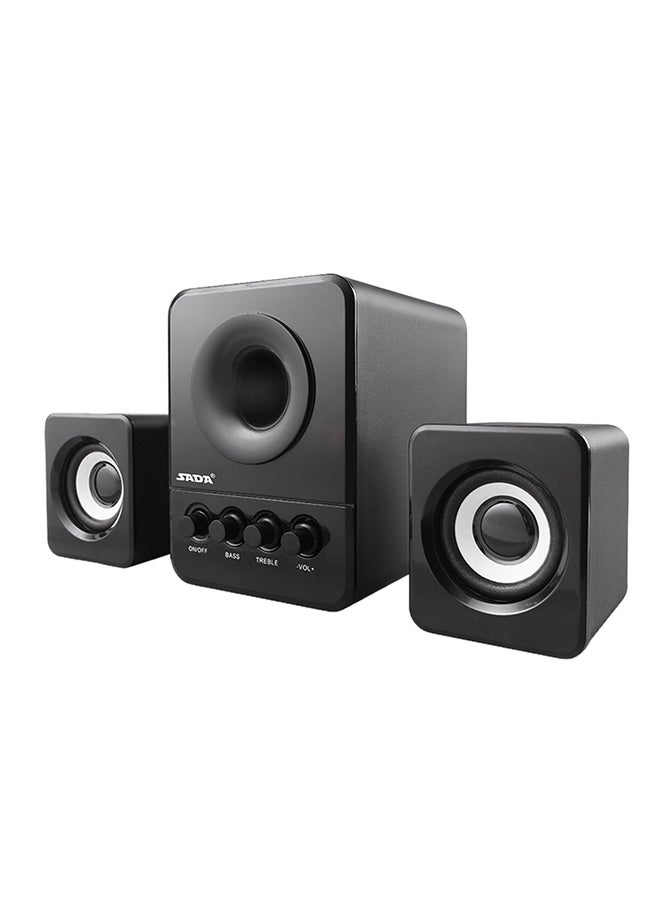 SADA Bass Stereo Computer Speaker V3816 Black - Image 1