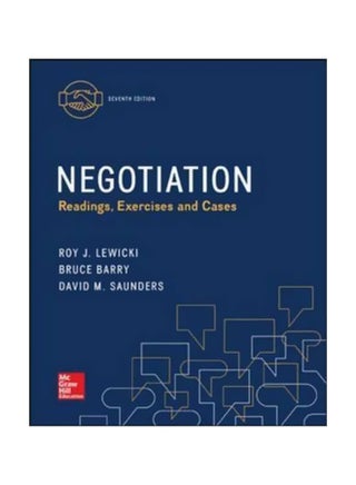 Negotiation, 7th Edition Paperback English by Roy Lewicki - 41989 - v1562664987/N27453809A_1