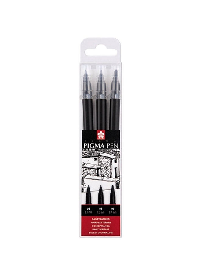 بروينزيل طقم أقلام رسم من 3 قطع أسود