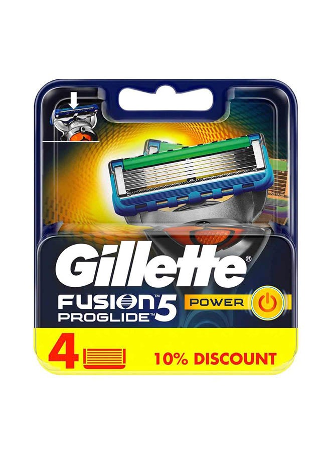 Gillette 4 Piece Fusion ProGlide Razor Blades Blue/Green/Silver