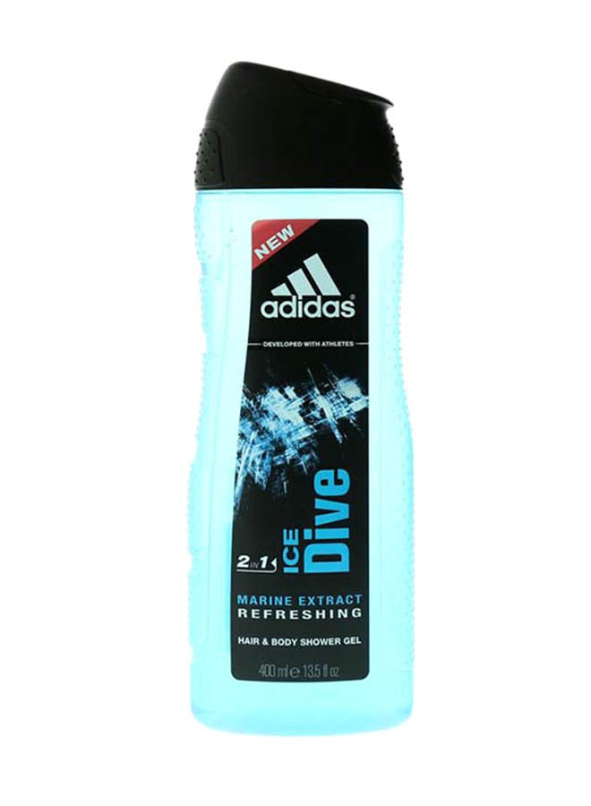 Adidas 2-In-1 Ice Dive Marine Extract Hair And Body Shower Gel 400ml 