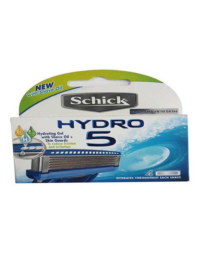 4 Piece Hydro 5 Easy Glide Blades Silver