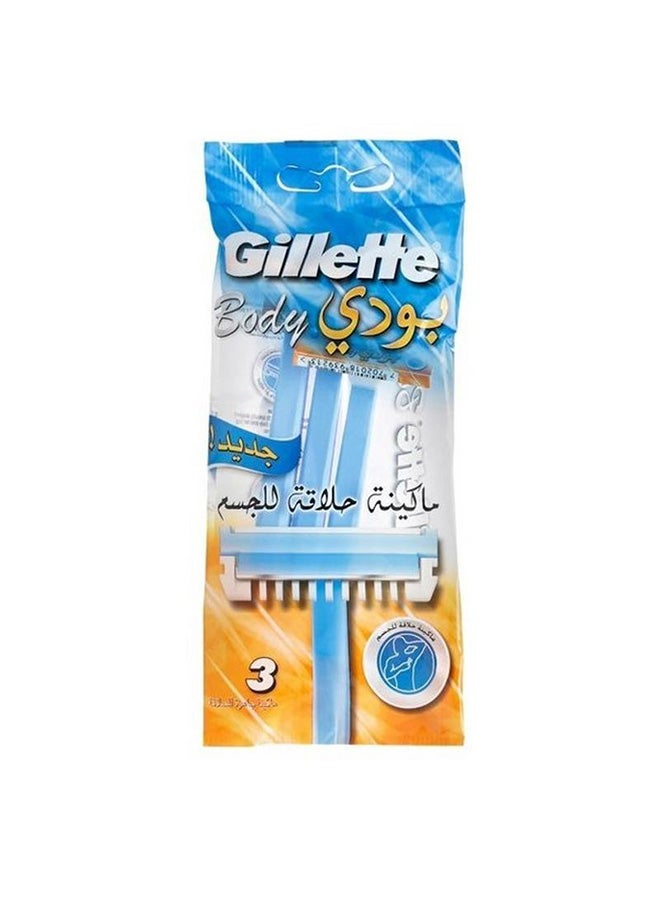 Gillette Body Disposable Razors Blue × 3