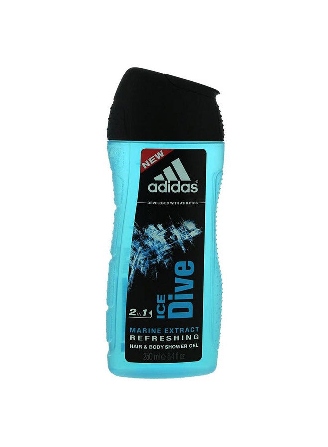 Adidas 2-In-1 Ice Dive Marine Extract Hair And Body Shower Gel 250ml 