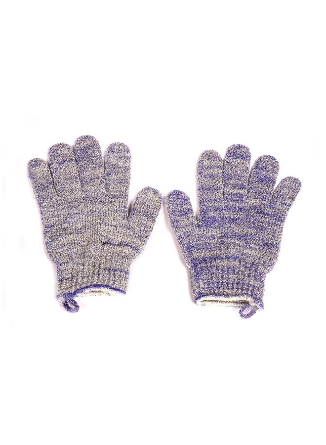 قفازات الاستحمام من الألياف أزرق/رمادي 250جرام