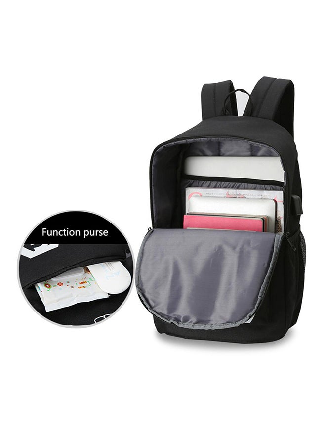 Multifunctional Waterproof Luminous School Backpack Black - Image 4