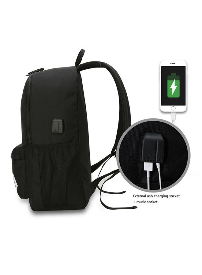 Multifunctional Waterproof Luminous School Backpack Black - Image 5