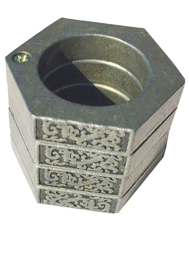 طقم إصبع كاسر نوافذ للدفاع عن النفس مكون من 4 قطع فضي مشرق