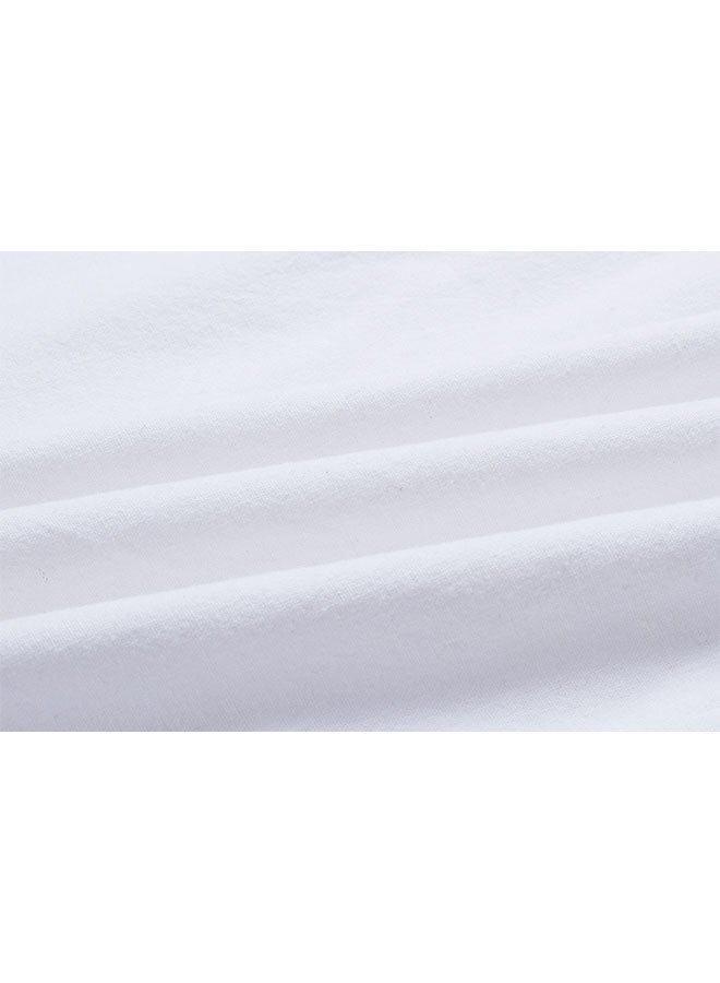 Solid Pattern Midi Dress With Tie-Up Front White  - Image 3