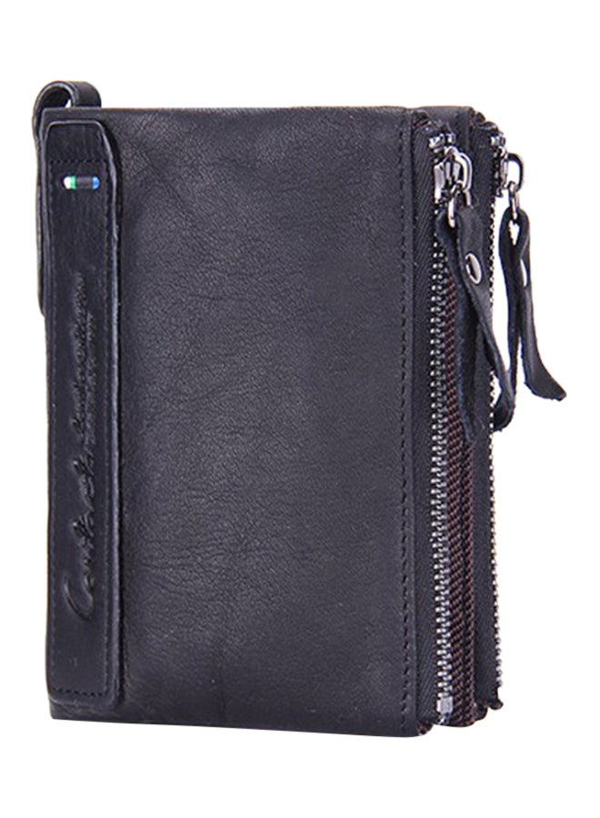 CONTACTS - Leather Wallet  With Double Zipper Black - Image 1