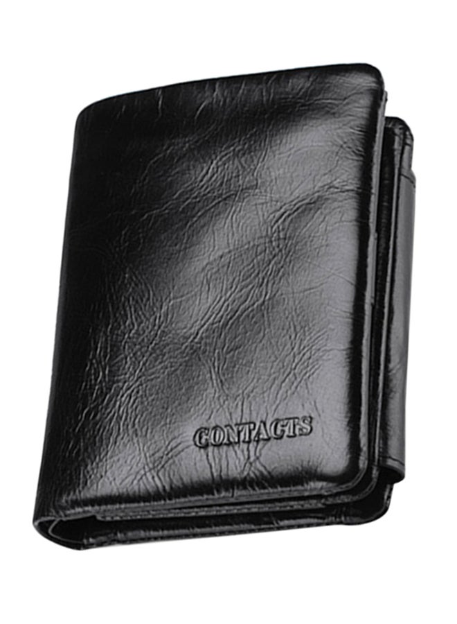 CONTACTS - Leather Trifold Wallet Black - Image 1