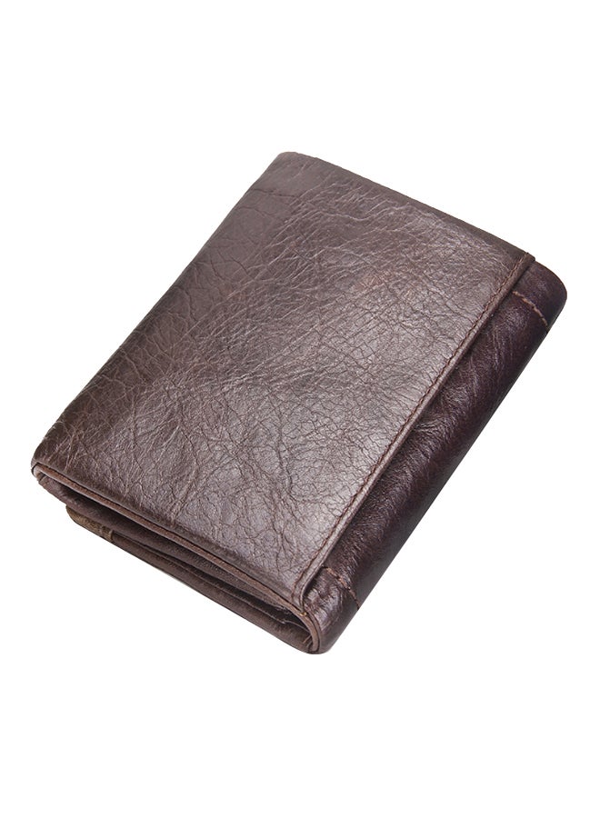 CONTACTS Leather Trifold Wallet Brown - Image 2