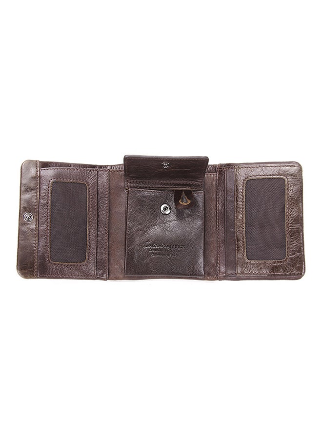 CONTACTS Leather Trifold Wallet Brown - Image 4