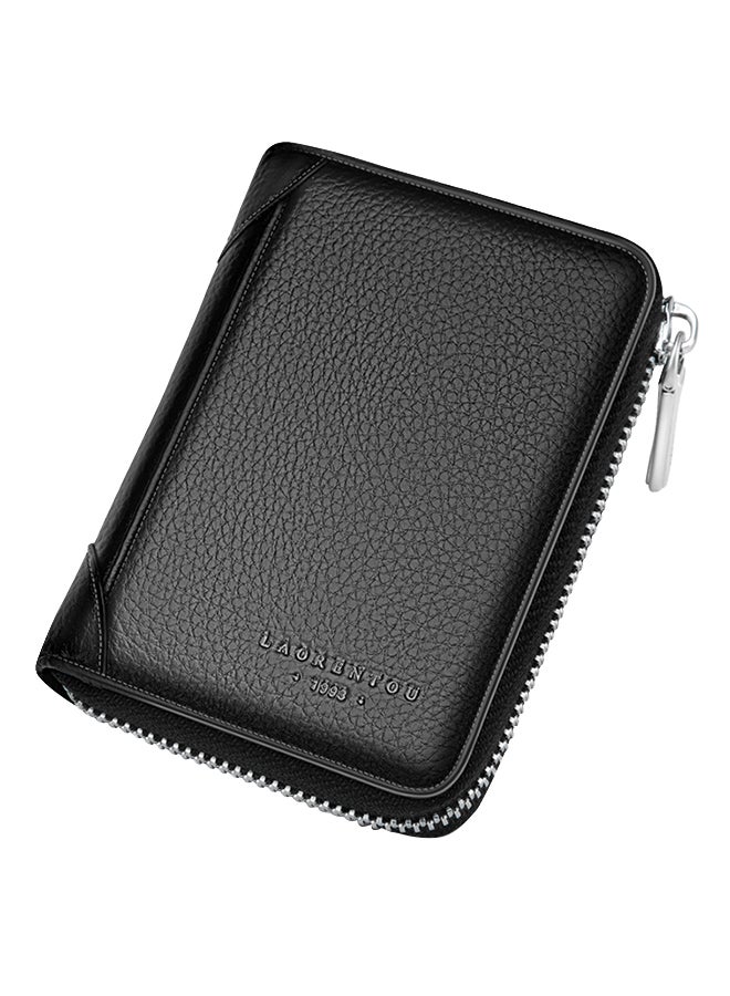 LAORENTOU - Leather  Card Holder Wallet Black - Image 1