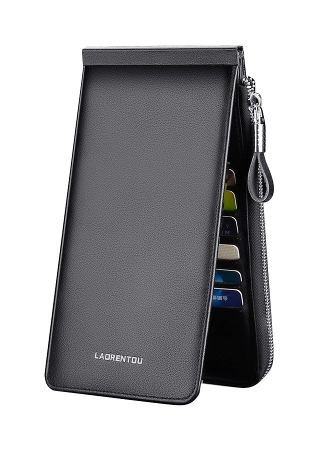 LAORENTOU Leather  Card Holder Wallet Black  - Image 1