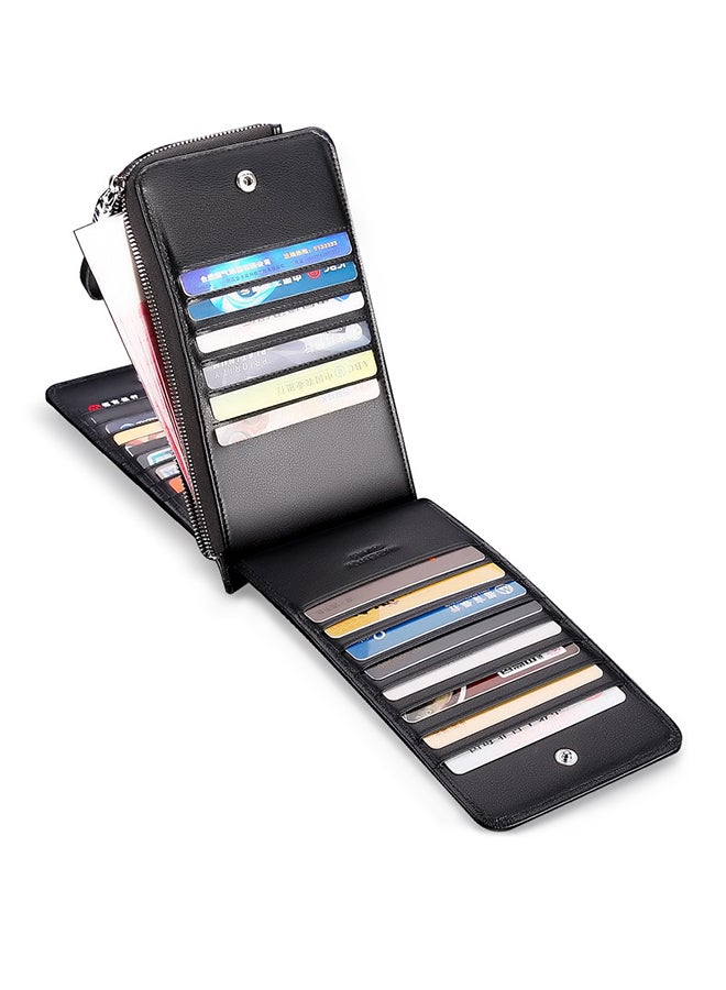 LAORENTOU Leather  Card Holder Wallet Black  - Image 4