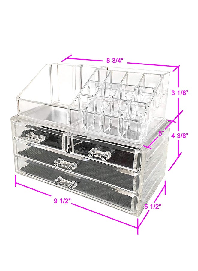 Generic Acrylic Jewelry And Cosmetic Storage Display Boxes Black/White  - Image 3
