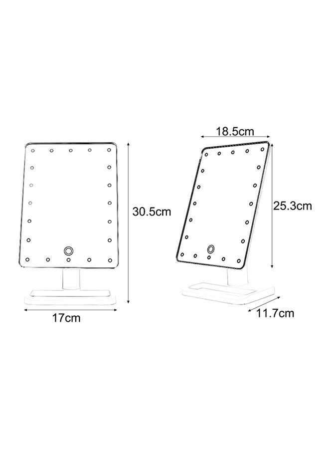 مرآة ماكياج مع 20 ضوء LED أسود - Image 5