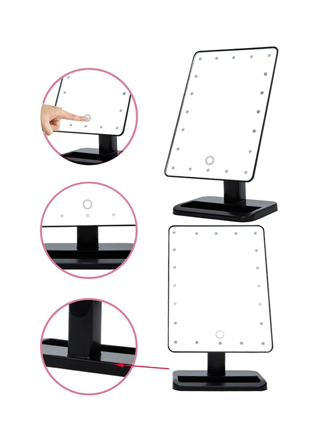 مرآة ماكياج مع 20 ضوء LED أسود - Image 3